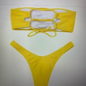 Brand new, never worn yellow ZAFUL bikini size small still with tags